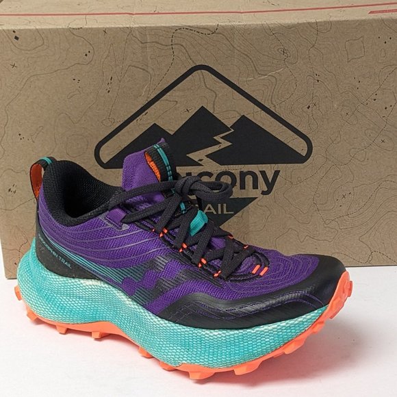Saucony Shoes Saucony Endorphin Trail Running Shoes Purple Womens 7